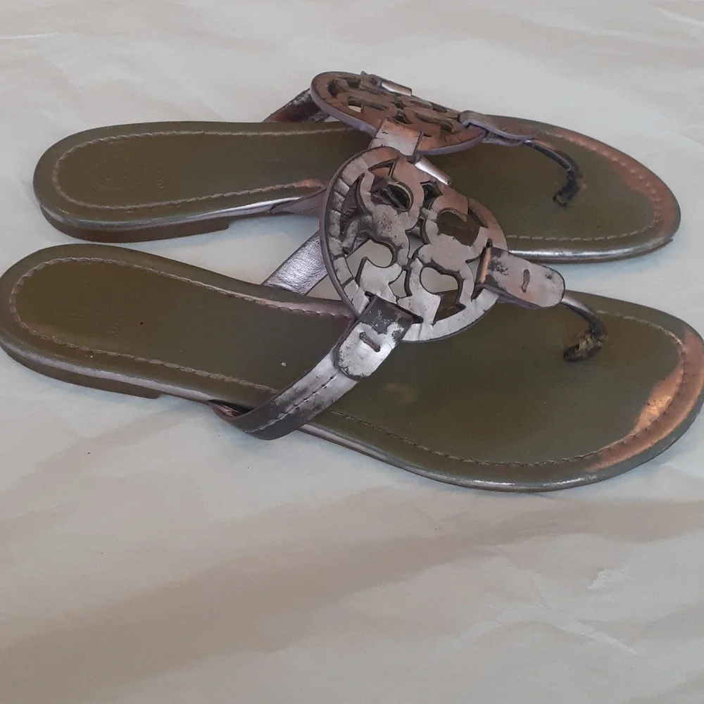 Tory Burch Miller Metallic Lilac Sandals Size 9.5